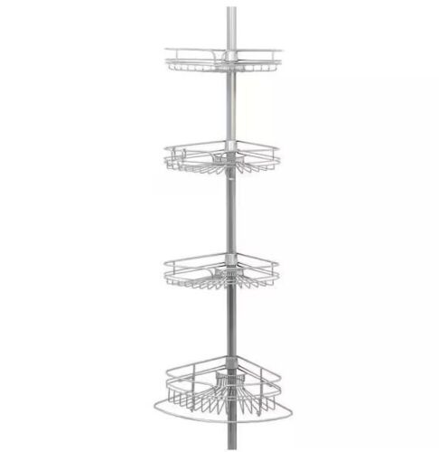 Zenna Home 4 Tier Tension Pole Shower Caddy in Chrome - Lot 283