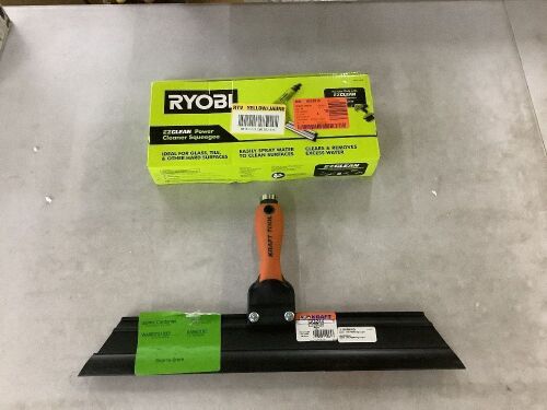 RYOBI EZClean Power Cleaner Squeegee Attachment & Kraft Tool Co. 18 in. Squeegee Flooring Trowel - Lot 292