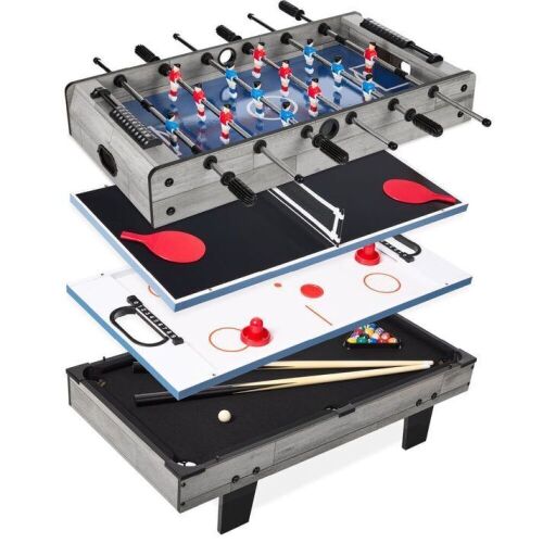 4-in-1 Multi Game Table Set w/ Air Hockey, Table Tennis, Billiards, Foosball - Lot 995