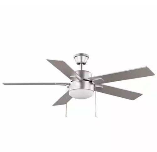 Hampton Bay 52 in. Corwin Indoor/Outdoor Silver LED Ceiling Fan with Light Kit - Lot 1093