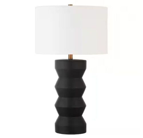 Meyer&Cross Carlin 26.5 in. Matte Black Ribbed Ceramic Table Lamp - Lot 1097