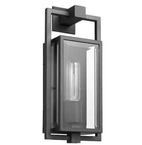 SATCO Exhibit Matte Black Outdoor Hardwired Wall Lantern Sconce - Lot 1181