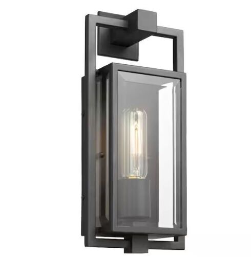 SATCO Exhibit Matte Black Outdoor Hardwired Wall Lantern Sconce - Lot 1182