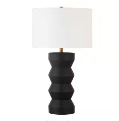 Meyer&Cross Carlin 26.5 in. Matte Black Ribbed Ceramic Table Lamp - Lot 1186