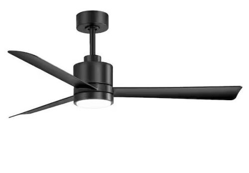 Breezary Claude 52 in. Integrated LED Indoor Black-Blade Black Ceiling Fan with Light and Remote Control - Lot 279