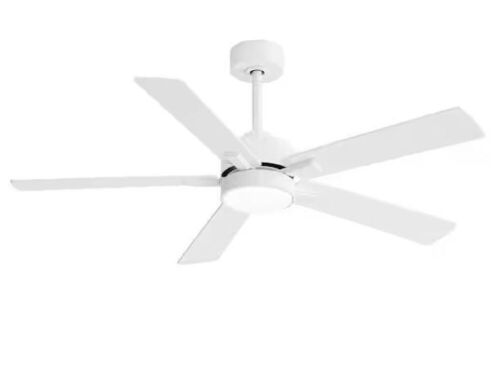 Breezary Charlie 52 in. Integrated LED Indoor White Ceiling Fans with Light and Remote Control - Lot 362