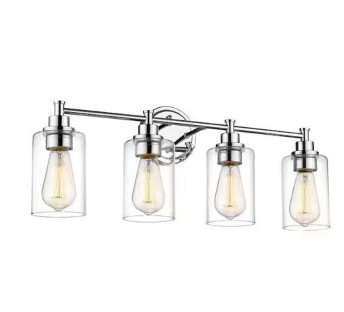 24.75 in. 4-Light Chrome Vanity Light with Clear Glass Shade - Lot 371