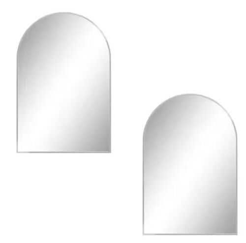 Silver Arched Wall Mirror, 24 in. W x 36 in. H, Set of 2  - Lot 167