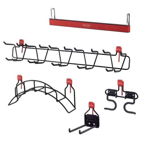 Rubbermaid Outdoor Storage Garden Shed Wall Space Maximizing 5 Piece Modular Accessory Kit - Lot 172
