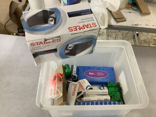 Lot of Office Supplies - Pencil Sharpener, Pens Tape, Binder Clips  - Lot 879