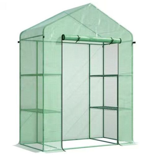 OutSunny 56 in. L x 28.75 in. W x 76.75 in. H PE, Steel Green Greenhouse - Lot 177