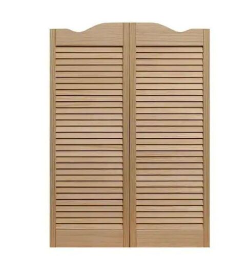 Pinecroft 32 in. x 42 in. Dixieland Louvered Unfinished Pine Wood Saloon Door - Lot 179