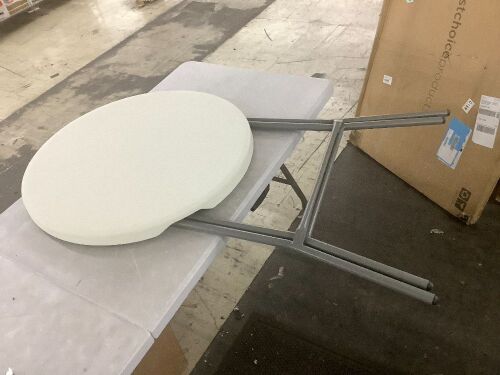 Bar Height Folding Table Indoor Outdoor Accessory w/ Thick Table Top - 32in - Lot 154