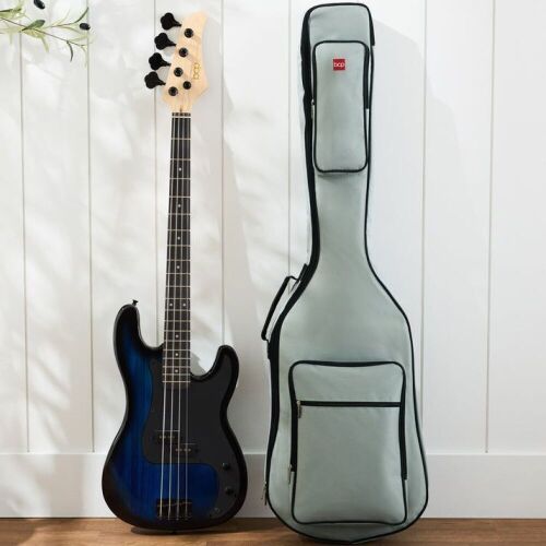 Full Size Beginner 4-String Electric Guitar Bass Guitar w/ Padded Case - Lot 232