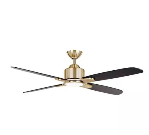 Hampton Bay Chelia 56 in. Indoor Gold LED Ceiling Fan with Reversible Blades and Color Changing Technology - Lot 328
