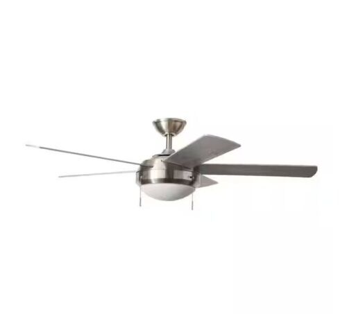 Hampton Bay Claret 52 in. Indoor Brushed Nickel Ceiling Fan with Light Kit - Lot 327