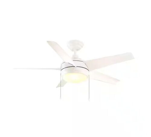 Home Decorators Collection Windward 44 in. LED Indoor Matte White Ceiling Fan with Light Kit - Lot 403