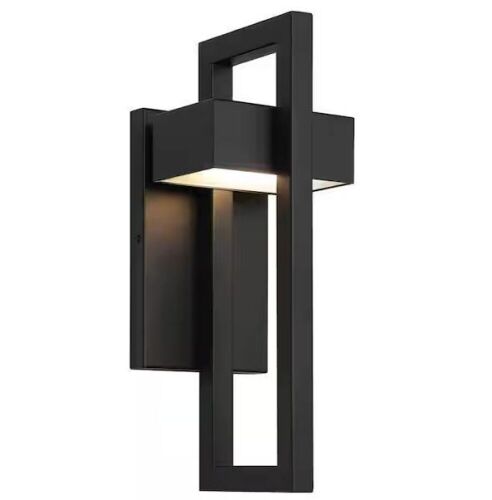 1-Light Black LED Outdoor Wall Lantern Sconce - Lot 532