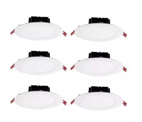 Commercial Electric Box on Top Integrated LED 6 in Round Canless Recessed Light for Kitchen Bathroom Livingroom, White Soft White 6-Pack - Lot 628