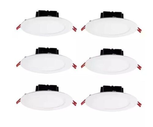 Commercial Electric Box on Top Integrated LED 6 in Round Canless Recessed Light for Kitchen Bathroom Livingroom, White Soft White 6-Pack - Lot 635