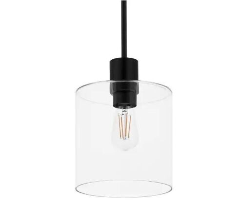 Hampton Bay Sutton Place 1-Light Matte Black Pendant - Lot 636