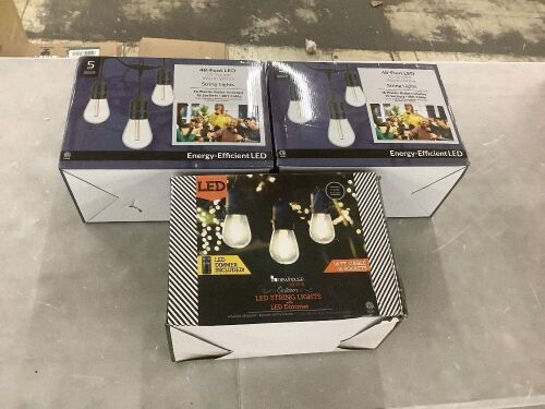 Lot of (3) LED String Lights  - Lot 724