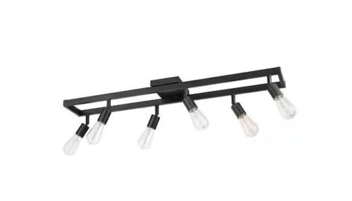 Globe Electric Weston 3 ft. 6-Light Matte Black Fixed Track Lighting Kit - Lot 426