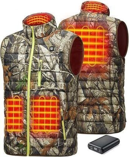 TIDEWE Men’s Heated Vest with Battery Pack, Large - Lot 1042