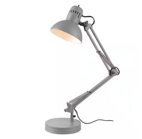 Globe Electric Architect 28 in. Matte Gray Balanced Arm Desk Lamp with Interchangeable Base and Clamp Arm Design - Lot 1134