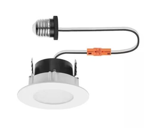 Commercial Electric 4 Pack Integrated LED 4-inch Retro Fit Selectable Color Recessed Light, White, Energy Star Certified, Title 20, Wet Rated - Lot 1137