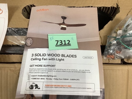 3 80" Blade Ceiling Fan With Light - Lot 7312