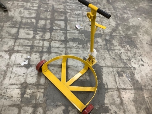 55 Gallon Drum Dolly Industry Heavy Duty Barrel Wheels Barrel Dolly for 55 Gallon Drum Cart with Adjustable Tow Bar Round Dolly Steel Low Profile - Lot 7486