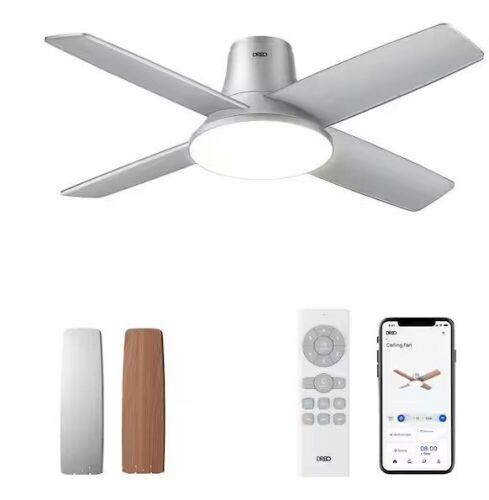 DREO 44 in. Indoor Silver Ceiling Fan with Lights and Remote - Lot 163