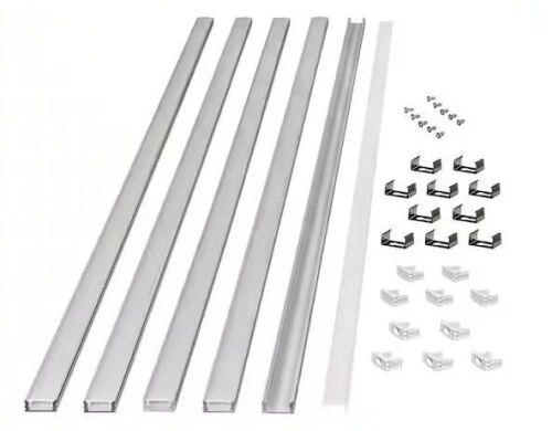 Lot of (4) Armacost Lighting Surface Mount LED Tape Light Channel, Silver, 5-Pack - Lot 176