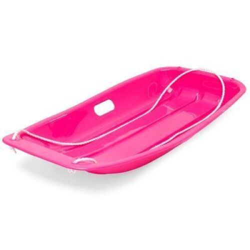 Kids Outdoor Plastic Toboggan Snow Sled Board w/ Pull Rope, Handles - 35in - Lot 483