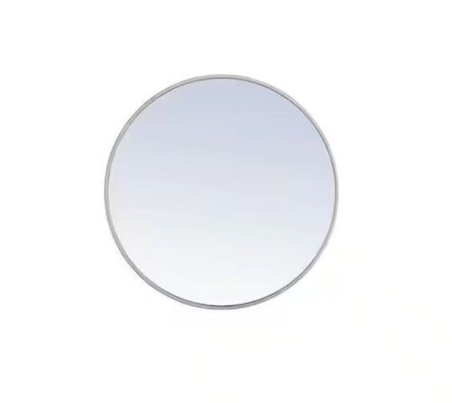 Timeless Home 28 in. W x 28 in. H x Contemporary Metal Framed Round Silver Mirror - Lot 490