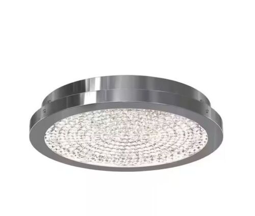 Artika Glam 13.5 in. 1-Light Modern Chrome Integrated LED Flush Mount Ceiling Light Fixture  - Lot 140