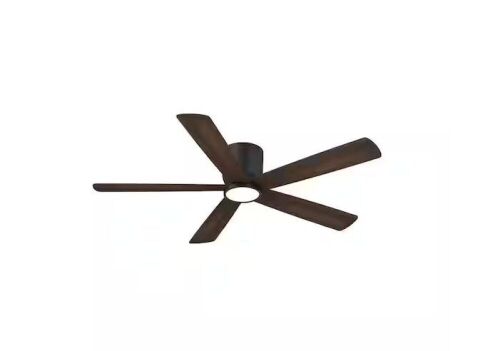 Home Decorators Collection Britton 52 in. Integrated LED Indoor Matte Black Ceiling Fan with Light Kit and Remote Control - Lot 274