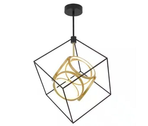 Artika Luxury 29-Watt 1 Light Black and Gold Modern Industrial Integrated LED Pendant Light Fixture - Lot 275