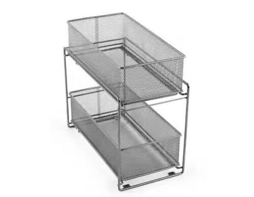 Design Ideas MeshWorks Silver Metal Cabinet Basket Organizer - Lot 564
