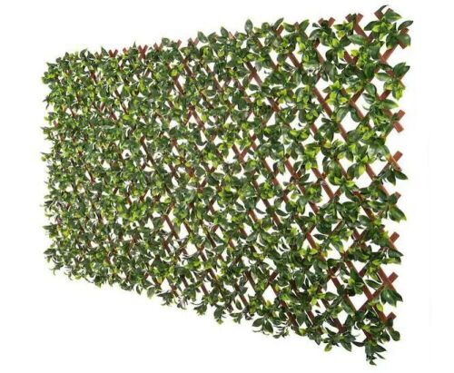 NATURAE DECOR Expandable Pvc Trellis Hedges 36 in. X 72 in. Gardenia Artificial Leaf - Lot 565