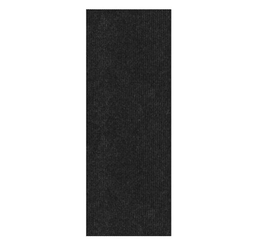 Ottomanson Scrabe Rib Waterproof Non-Slip Rubberback Solid Runner Rug, 2 ft. W x 14 ft. L, Black, Polypropylene Flooring - Lot 567
