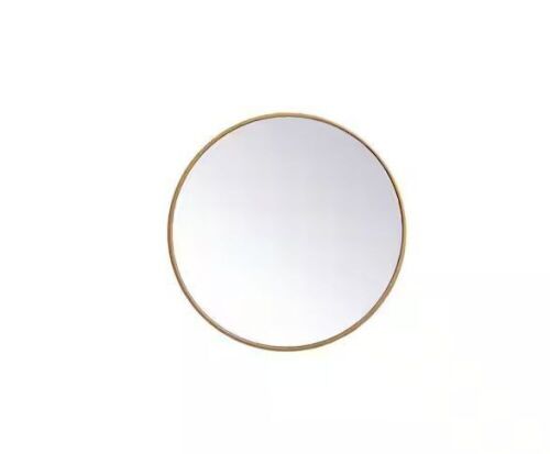 Medium Round Brass Modern Mirror, 21 in. H x 21 in. W - Lot 570