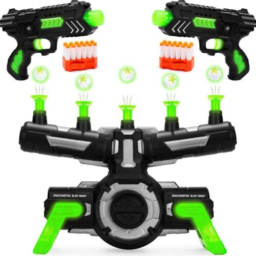 Glow-in-the-Dark Floating Target & Blaster Set w/ 24 Darts, 20 Targets - Lot 660