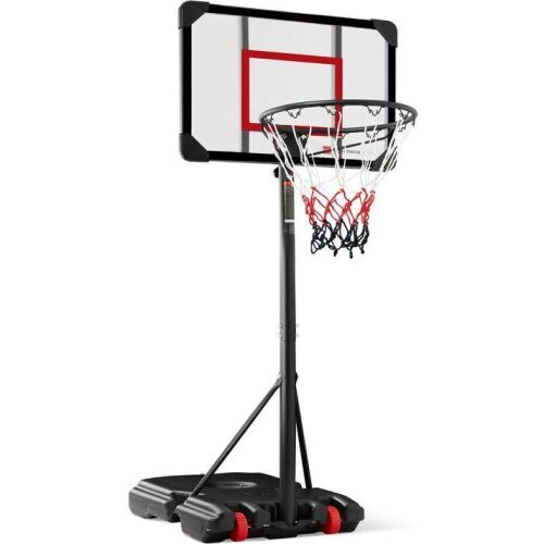 Kids Height-Adjustable Basketball Hoop, Square Backboard w/ 2 Wheels - Lot 352