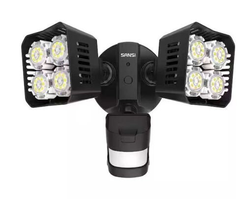 SANSI 30-Watt 3400 Lumens 180° Black Motion Sensor Outdoor Integrated LED 5000K Waterproof Flood Light - Lot 809