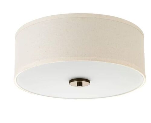 Progress Lighting Inspire Collection 13 in. 2-Light Antique Bronze Kitchen Transitional Ceiling Light Drum Flush Mount - Lot 828