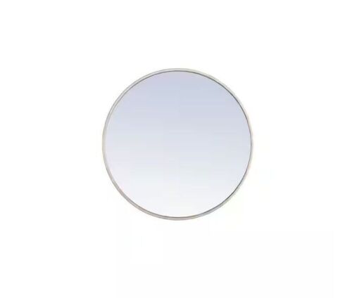 Medium Round Silver Modern Mirror, 24 in. H x 24 in. W - Lot 138