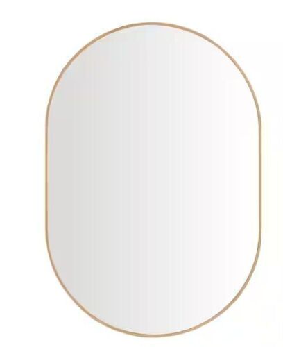 StyleWell Medium Modern Oval Gold Framed Mirror, 22 in. W x 32 in. H - Lot 222