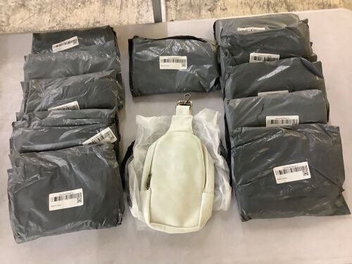 Lot of (12) Faux Leather Zipped Crossbody Chest Bag  - Lot 819